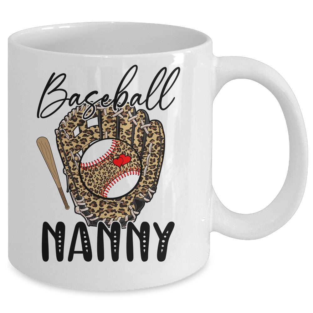 Baseball Nanny Leopard Game Day Women Lover Mothers Day Mug | teecentury