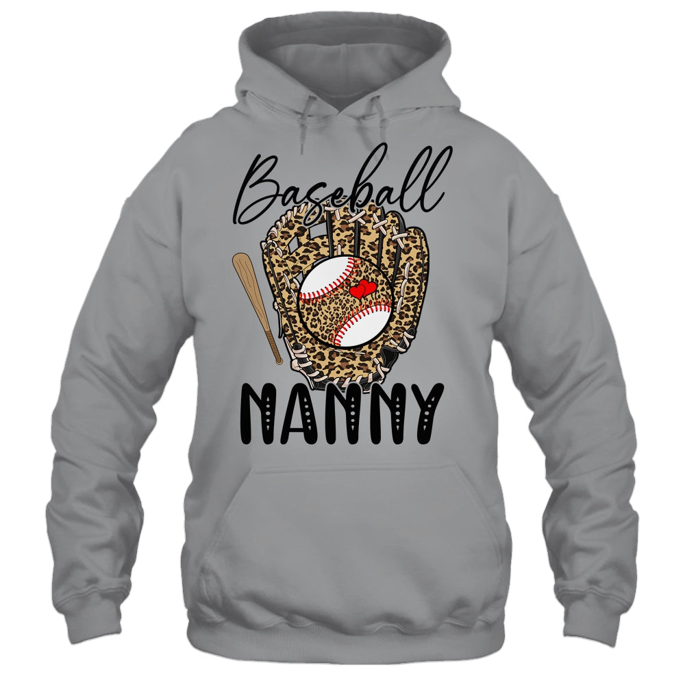 Baseball Nanny Leopard Game Day Women Lover Mothers Day Shirt & Tank Top | teecentury