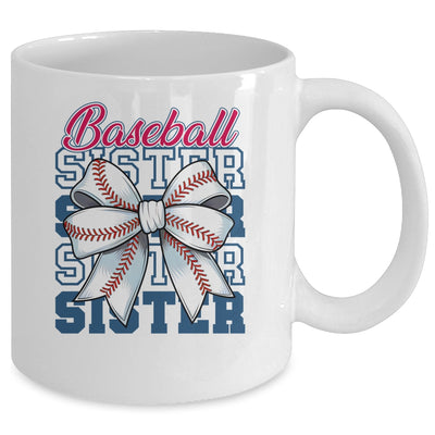 Baseball Sister Coquette Bow Biggest Fan Sport Lovers Girl Mug | teecentury