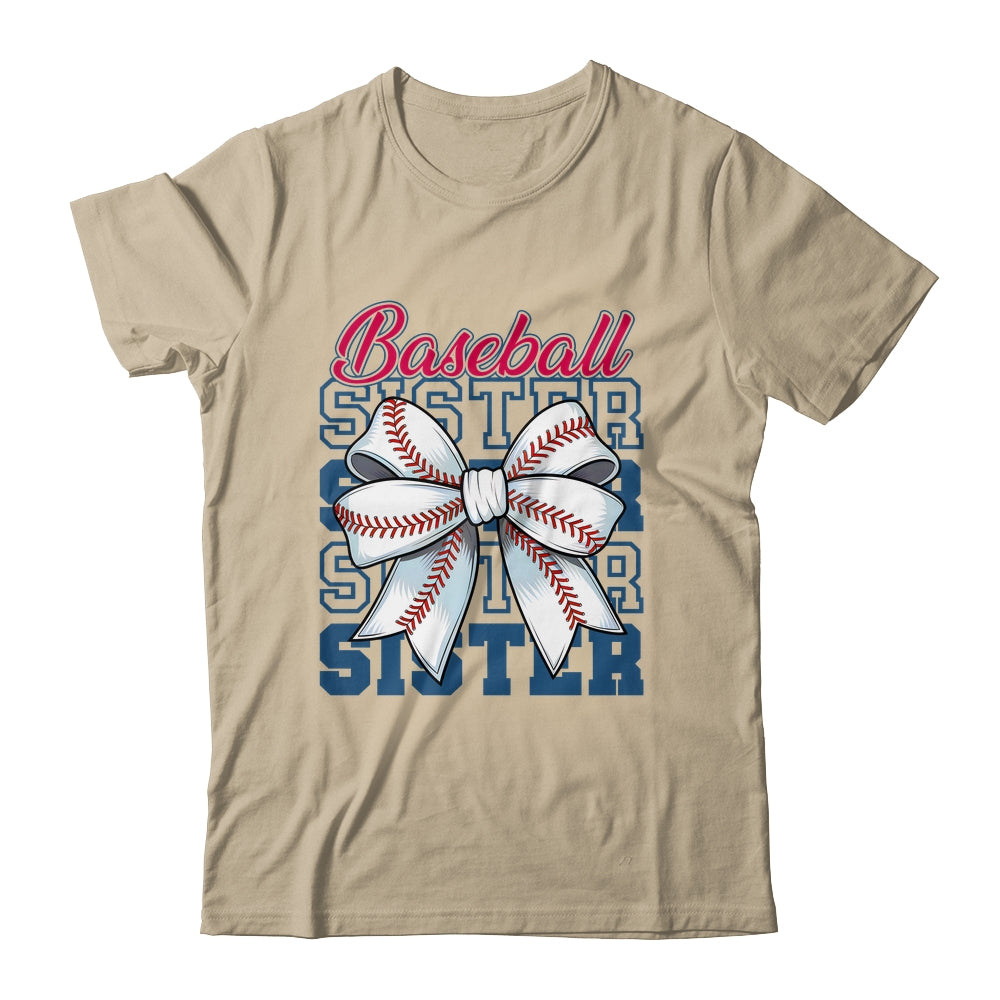 Baseball Sister Coquette Bow Biggest Fan Sport Lovers Girl Shirt & Tank Top | teecentury