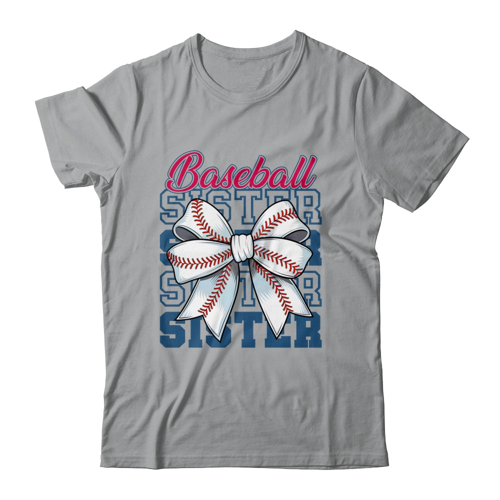Baseball Sister Coquette Bow Biggest Fan Sport Lovers Girl Shirt & Tank Top | teecentury