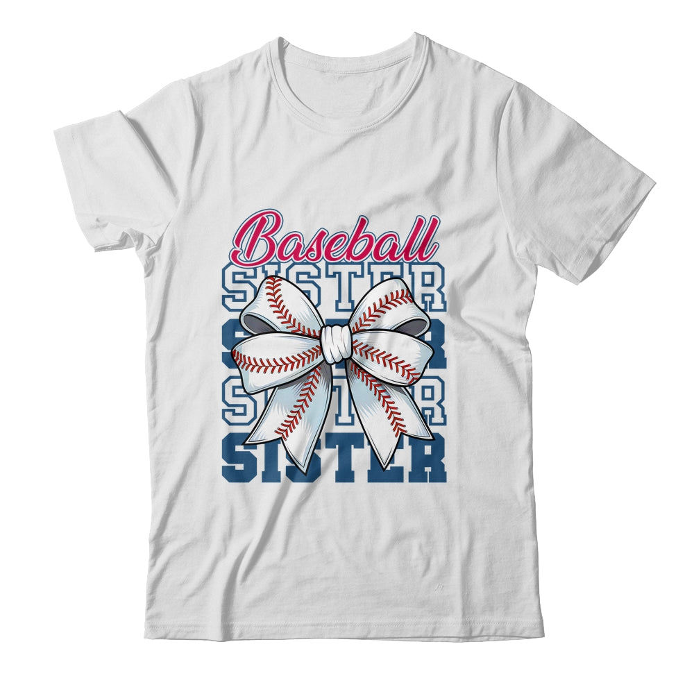 Baseball Sister Coquette Bow Biggest Fan Sport Lovers Girl Shirt & Tank Top | teecentury