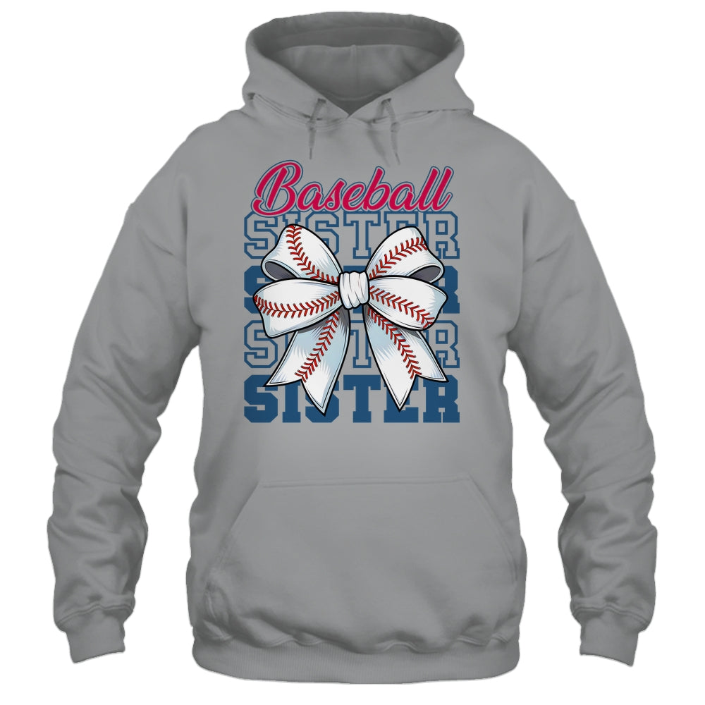 Baseball Sister Coquette Bow Biggest Fan Sport Lovers Girl Shirt & Tank Top | teecentury