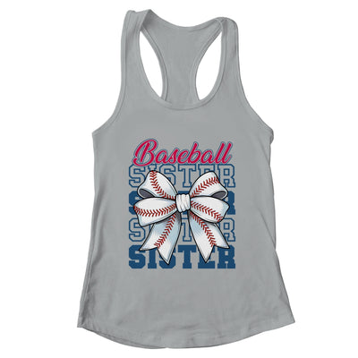 Baseball Sister Coquette Bow Biggest Fan Sport Lovers Girl Shirt & Tank Top | teecentury
