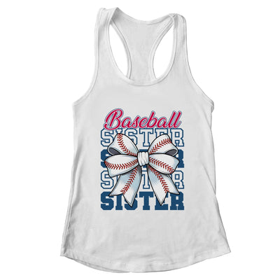 Baseball Sister Coquette Bow Biggest Fan Sport Lovers Girl Shirt & Tank Top | teecentury
