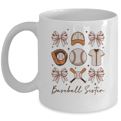 Baseball Sister Coquette Bow Fan Girls Cheer Baseball Mug | teecentury