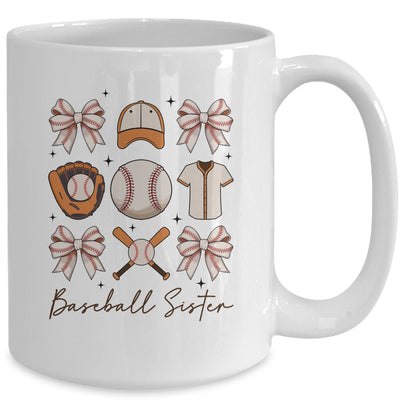 Baseball Sister Coquette Bow Fan Girls Cheer Baseball Mug | teecentury