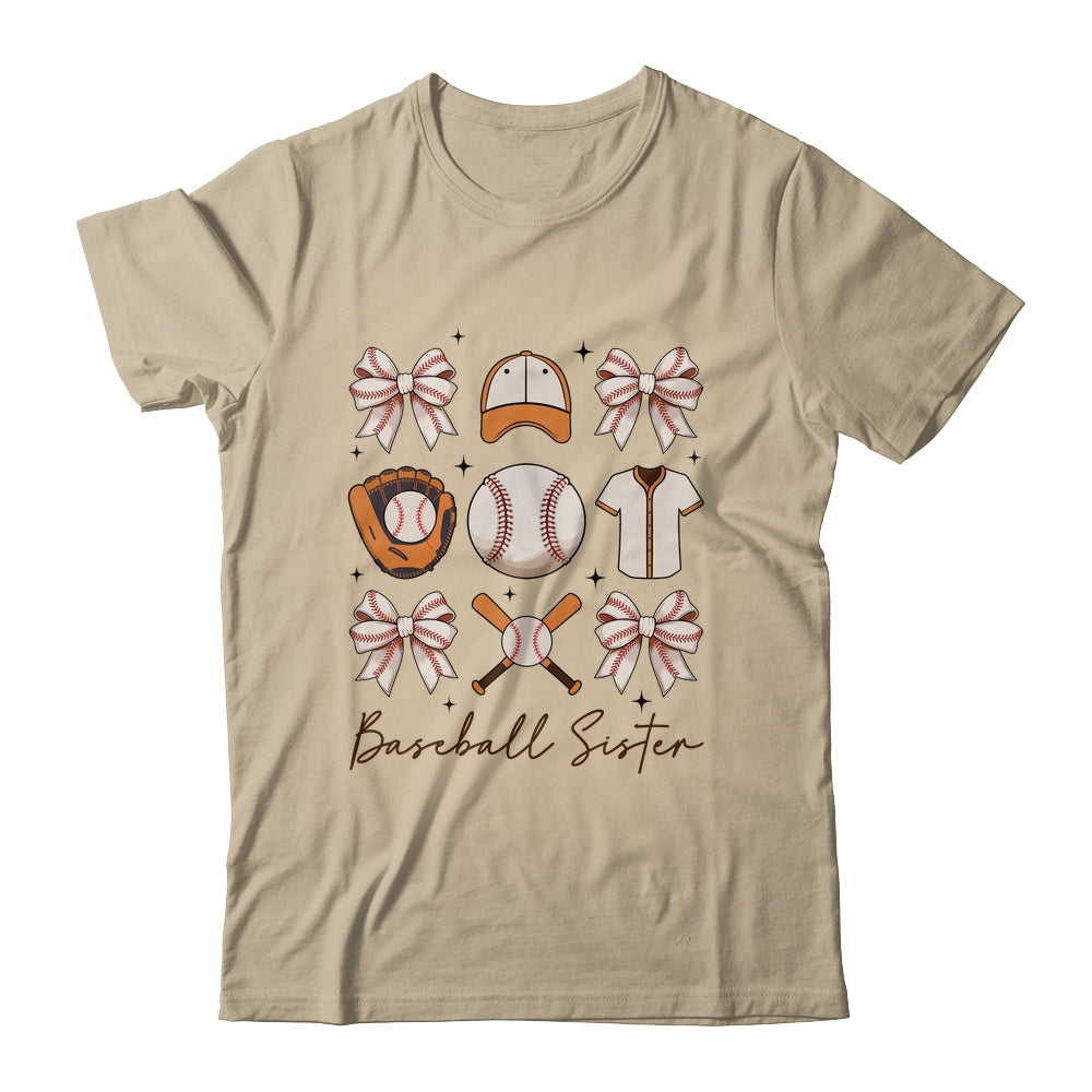 Baseball Sister Coquette Bow Fan Girls Cheer Baseball Shirt & Tank Top | teecentury