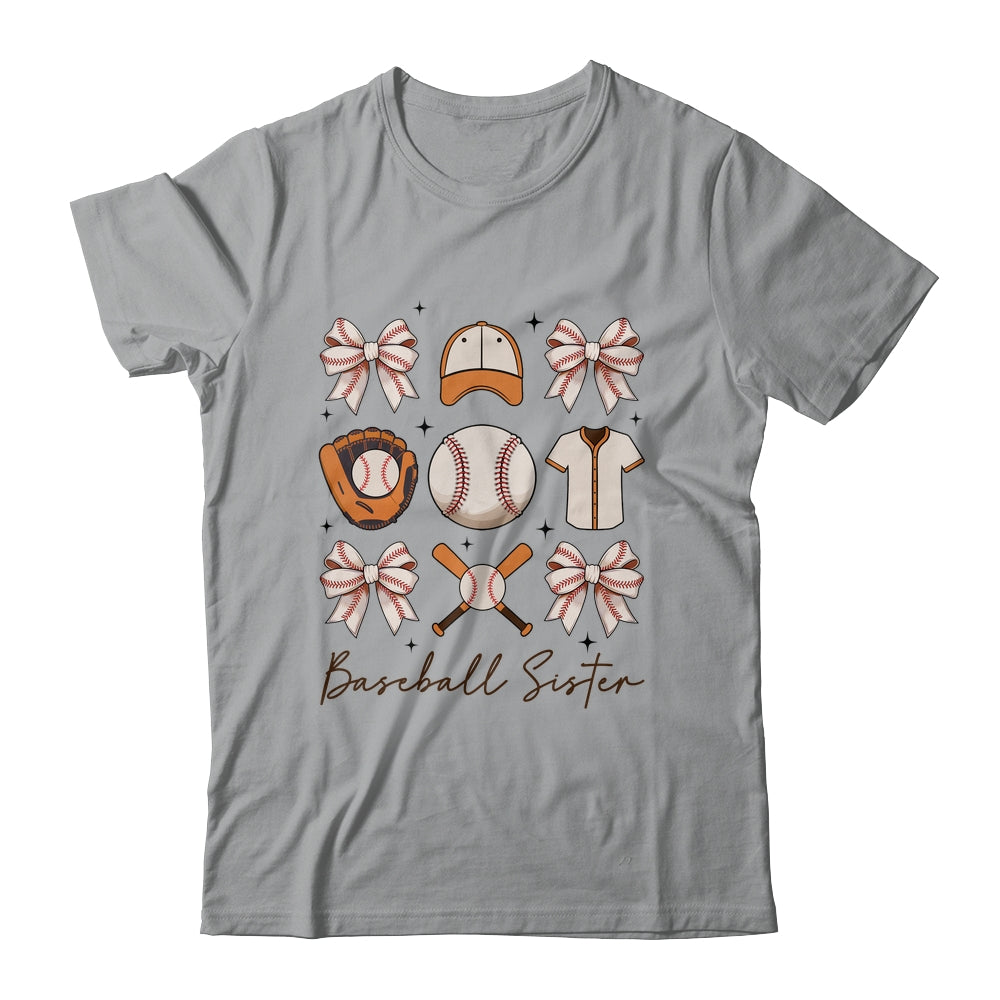 Baseball Sister Coquette Bow Fan Girls Cheer Baseball Shirt & Tank Top | teecentury