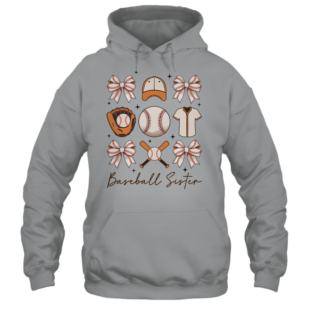 Baseball Sister Coquette Bow Fan Girls Cheer Baseball Shirt & Tank Top | teecentury