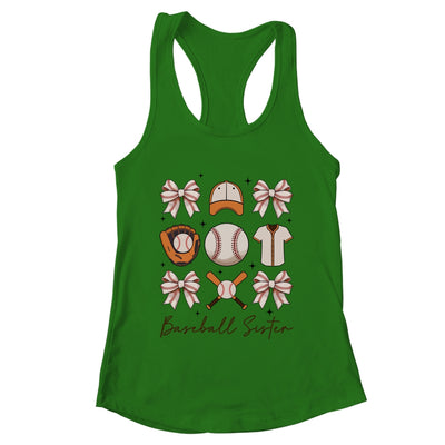 Baseball Sister Coquette Bow Fan Girls Cheer Baseball Shirt & Tank Top | teecentury