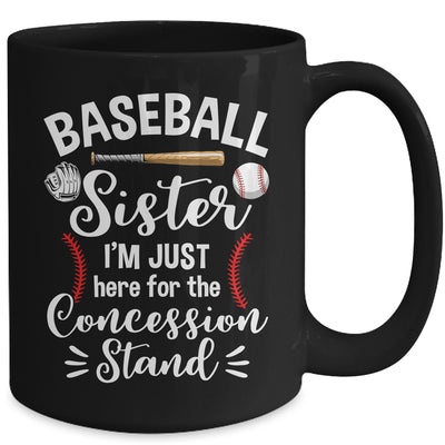 Baseball Sister Here For Concession Stand Funny Girls Women Mug | teecentury