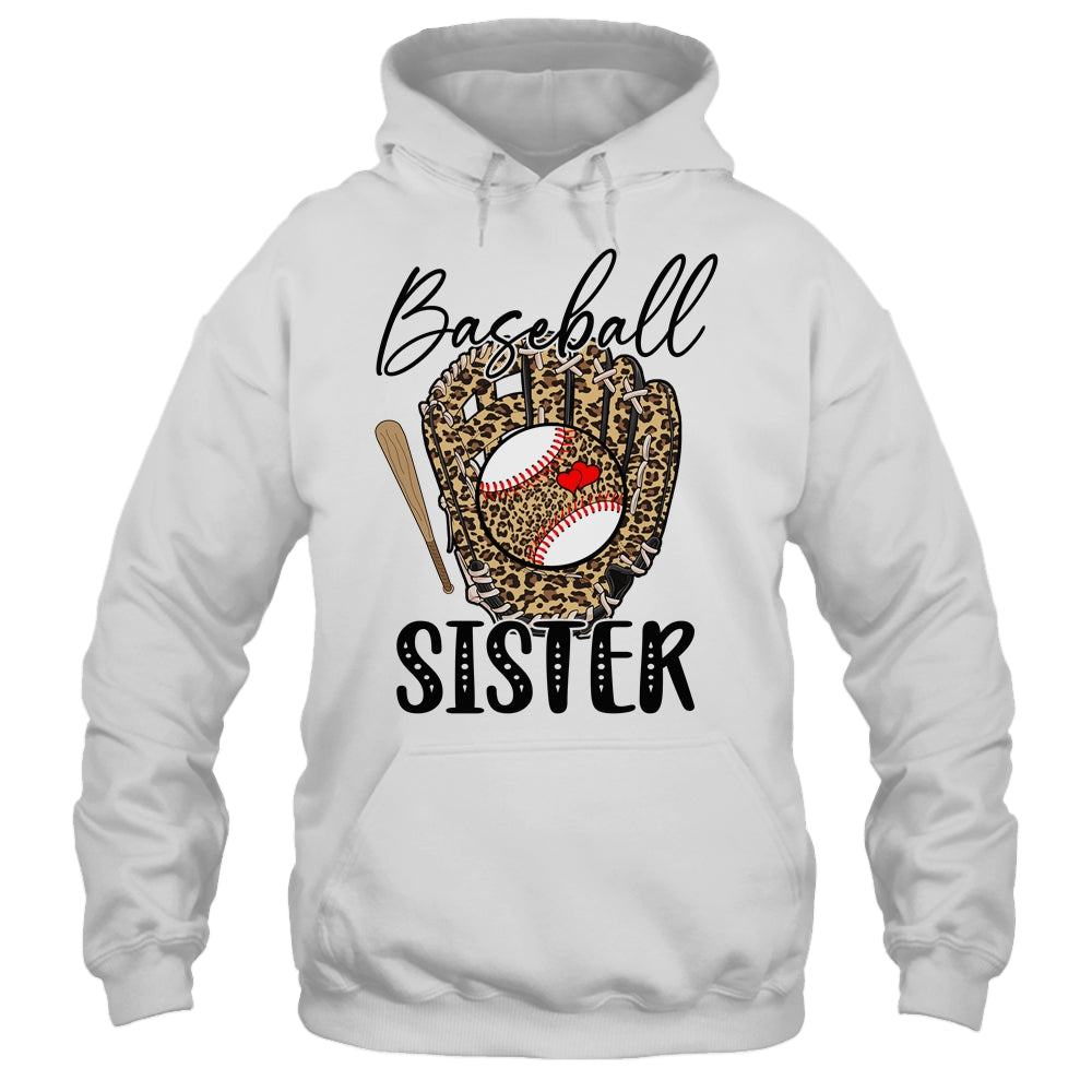 Baseball Sister Leopard Game Day Women Lover Mothers Day Shirt & Tank Top | teecentury