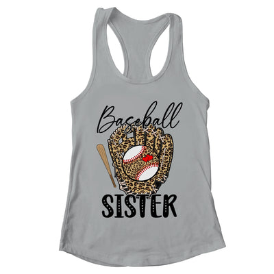 Baseball Sister Leopard Game Day Women Lover Mothers Day Shirt & Tank Top | teecentury