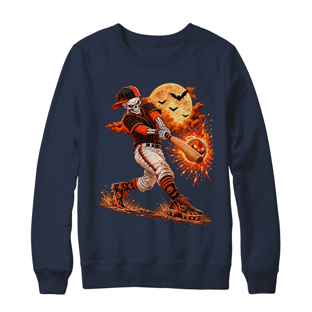 Baseball Skeleton Halloween Men Boys Baseball Halloween Shirt & Sweatshirt | teecentury