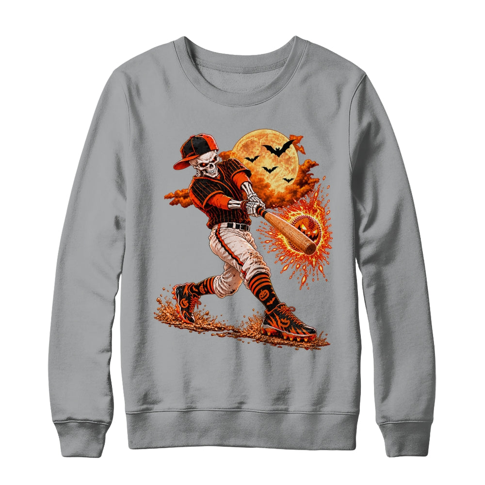 Baseball Skeleton Halloween Men Boys Baseball Halloween Shirt & Sweatshirt | teecentury