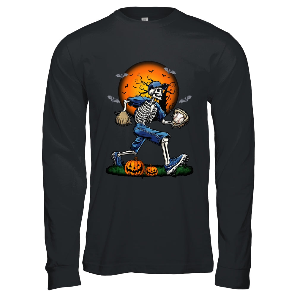 Baseball Skeleton Halloween Men Boys Baseball Spooky Season Shirt & Hoodie | teecentury