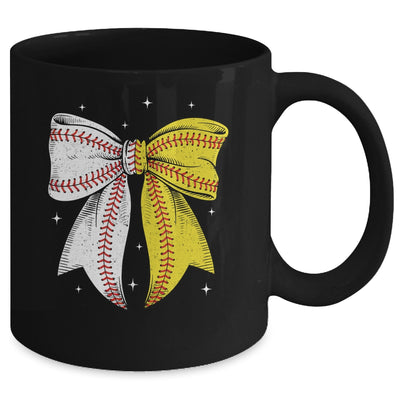 Baseball Softball Coquette Bow Game Day Heart Love Mom Life Mug | teecentury