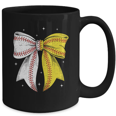 Baseball Softball Coquette Bow Game Day Heart Love Mom Life Mug | teecentury