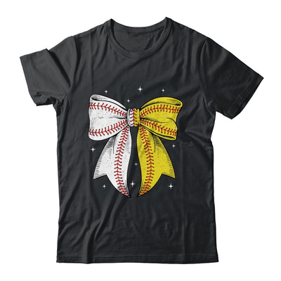 Baseball Softball Coquette Bow Game Day Heart Love Mom Life Shirt & Tank Top | teecentury