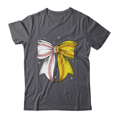Baseball Softball Coquette Bow Game Day Heart Love Mom Life Shirt & Tank Top | teecentury