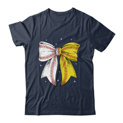Baseball Softball Coquette Bow Game Day Heart Love Mom Life Shirt & Tank Top | teecentury