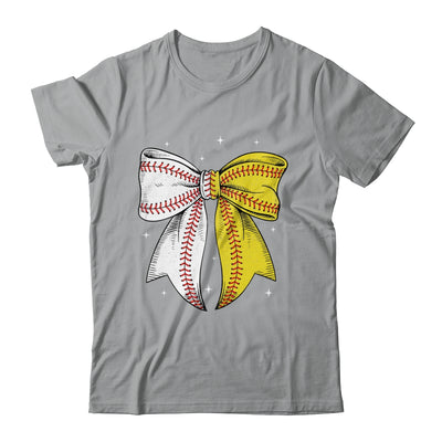 Baseball Softball Coquette Bow Game Day Heart Love Mom Life Shirt & Tank Top | teecentury
