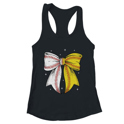 Baseball Softball Coquette Bow Game Day Heart Love Mom Life Shirt & Tank Top | teecentury