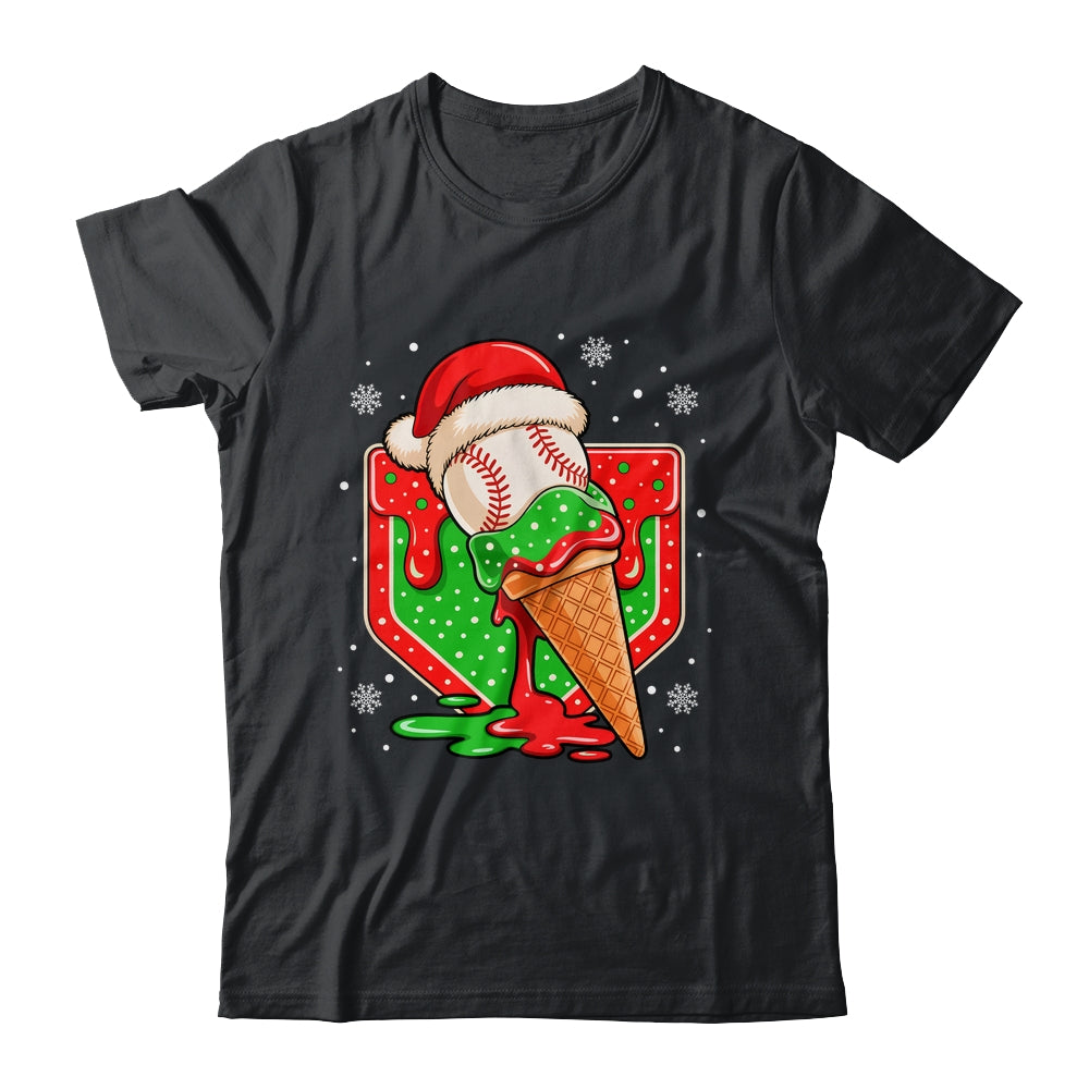 Baseball Xmas Santa Christmas Baseball Ice Cream Drip Boys Shirt & Sweatshirt | teecentury
