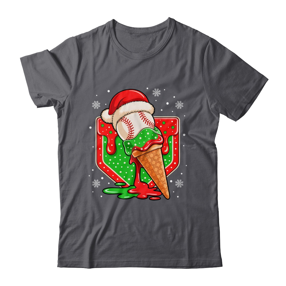 Baseball Xmas Santa Christmas Baseball Ice Cream Drip Boys Shirt & Sweatshirt | teecentury