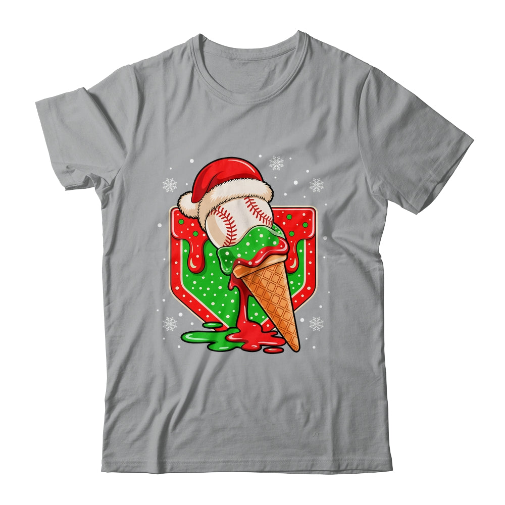 Baseball Xmas Santa Christmas Baseball Ice Cream Drip Boys Shirt & Sweatshirt | teecentury