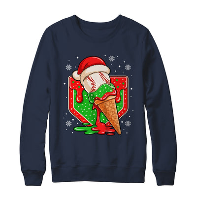 Baseball Xmas Santa Christmas Baseball Ice Cream Drip Boys Shirt & Sweatshirt | teecentury