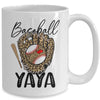 Baseball Yaya Leopard Game Day Women Lover Mothers Day Mug | teecentury