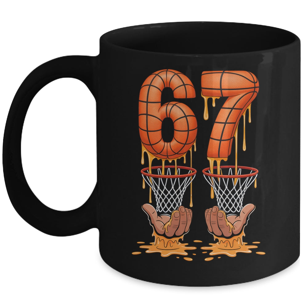 Basketball 67 Six Seven Funny Basketball Ice Cream Drip Boys Mug | teecentury