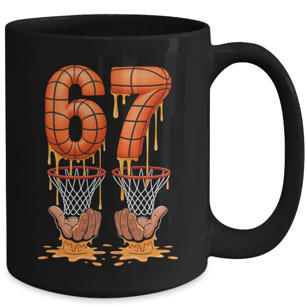 Basketball 67 Six Seven Funny Basketball Ice Cream Drip Boys Mug | teecentury