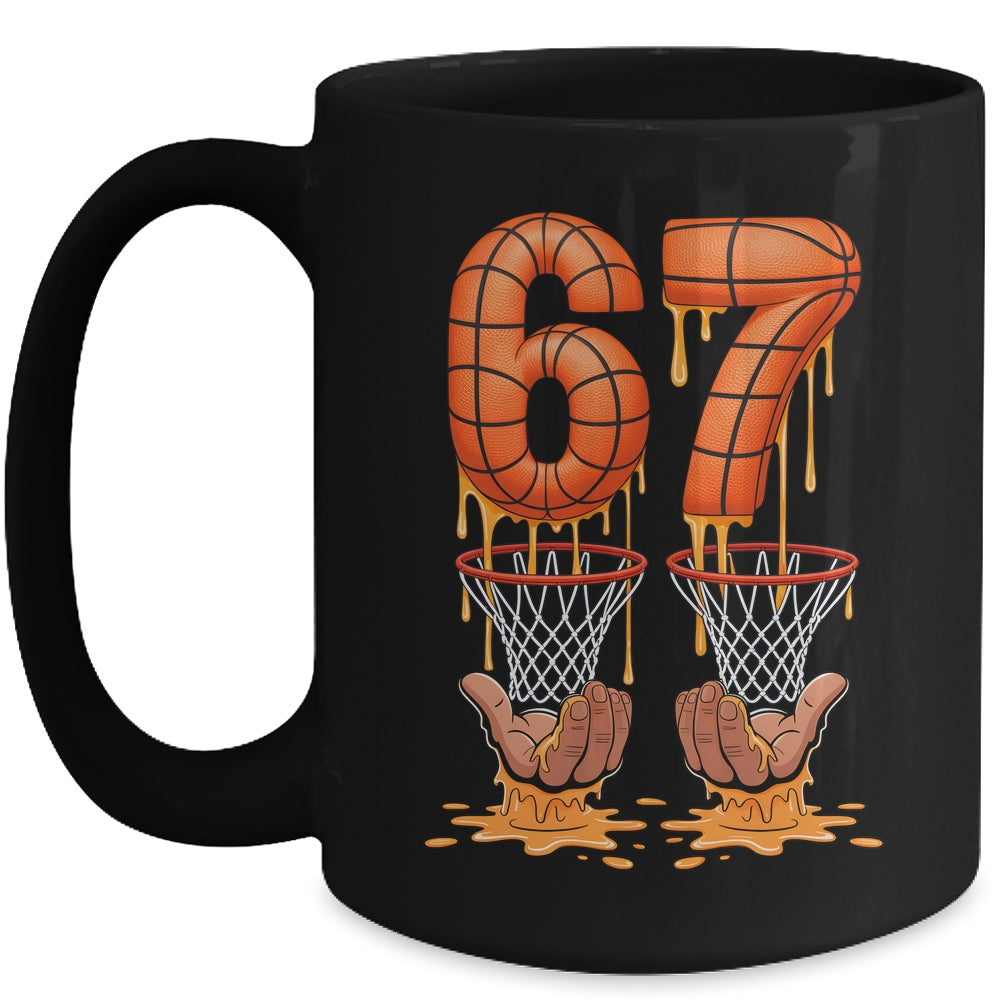Basketball 67 Six Seven Funny Basketball Ice Cream Drip Boys Mug | teecentury