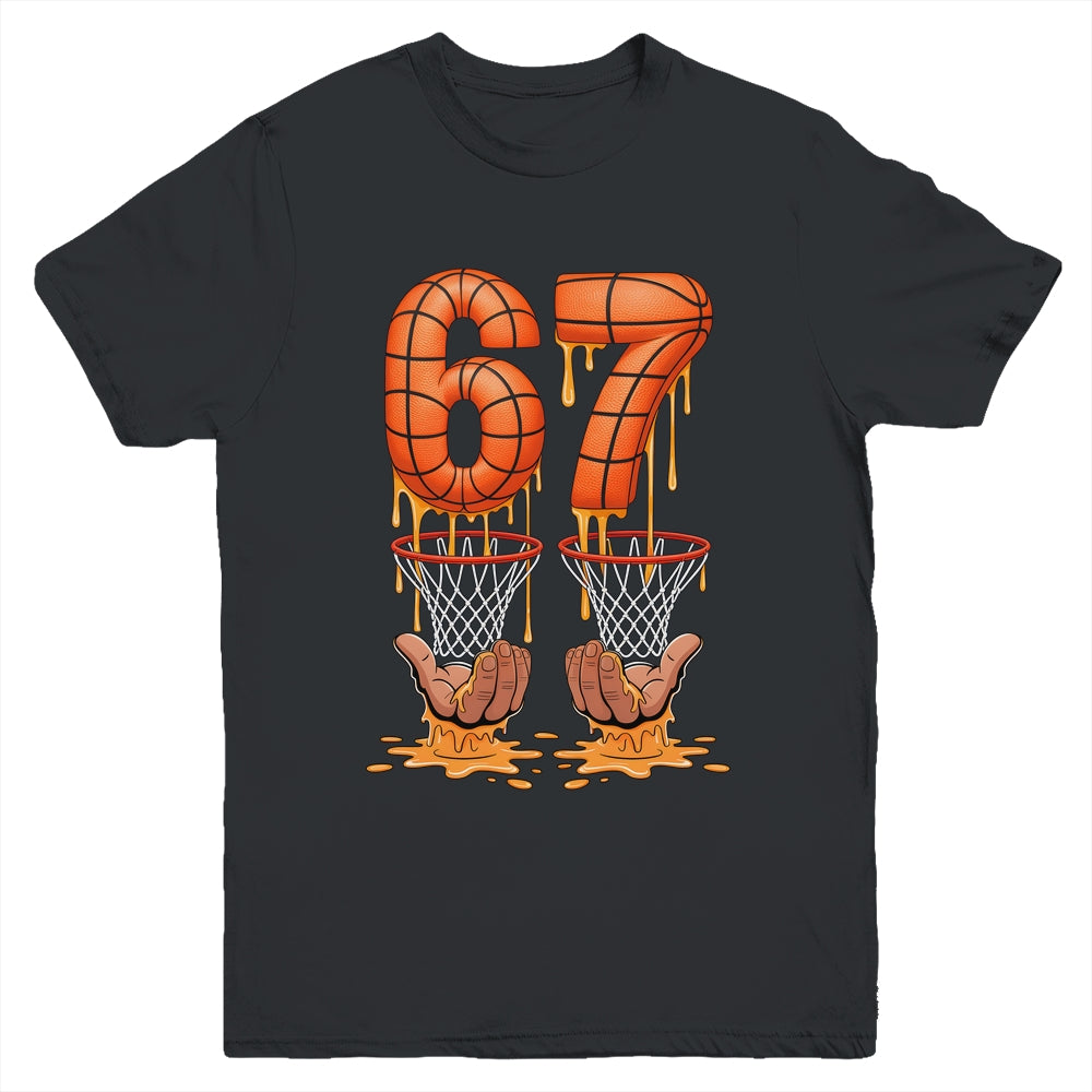 Basketball 67 Six Seven Funny Basketball Ice Cream Drip Boys Youth Shirt | teecentury