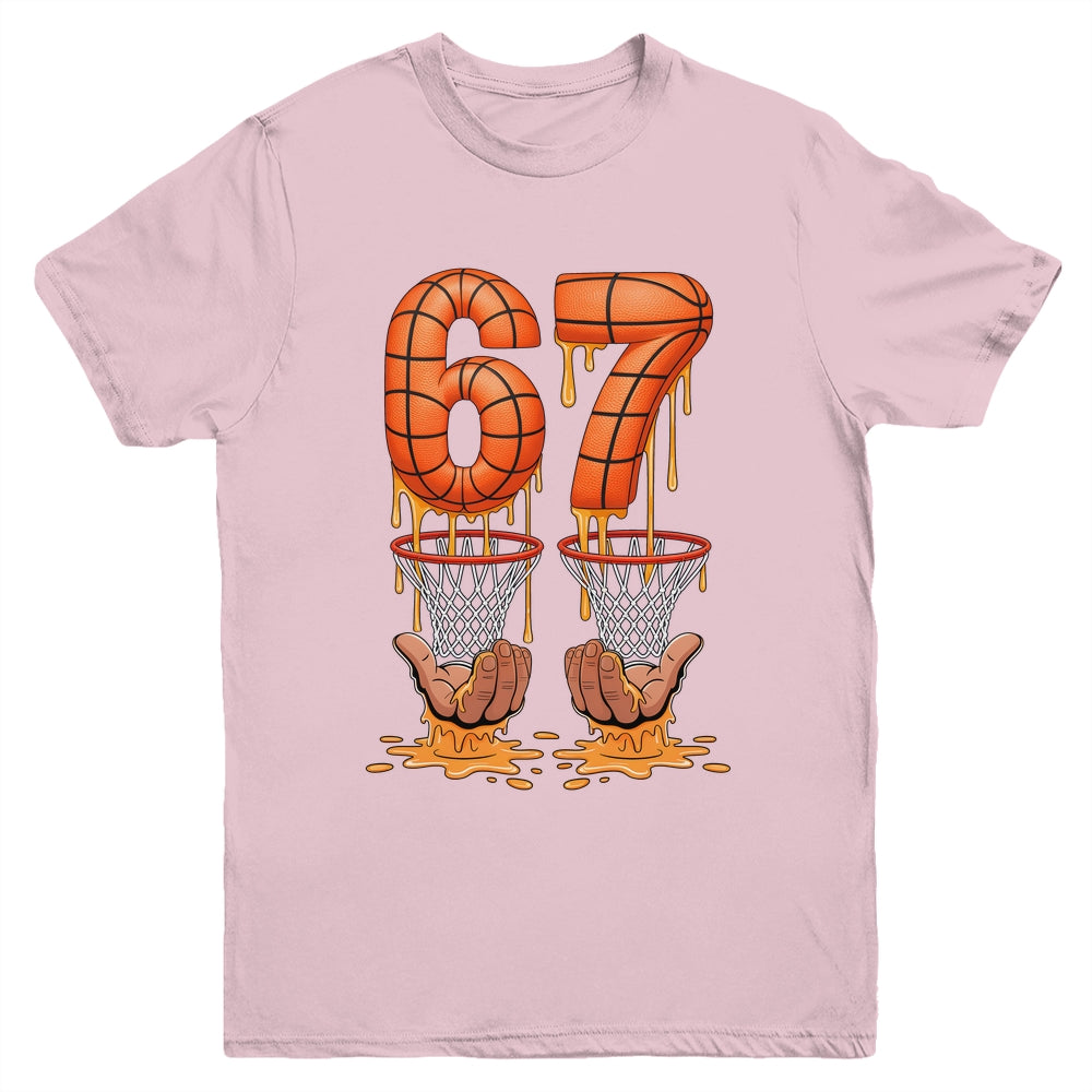 Basketball 67 Six Seven Funny Basketball Ice Cream Drip Boys Youth Shirt | teecentury