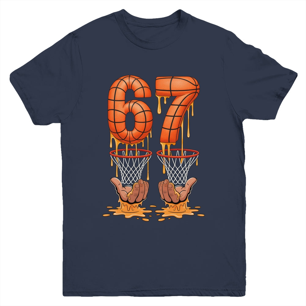Basketball 67 Six Seven Funny Basketball Ice Cream Drip Boys Youth Shirt | teecentury