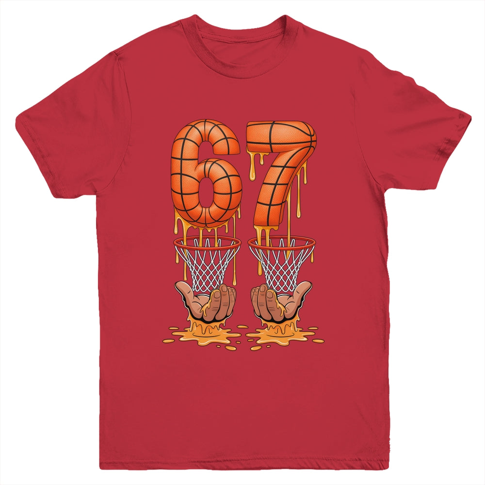 Basketball 67 Six Seven Funny Basketball Ice Cream Drip Boys Youth Shirt | teecentury