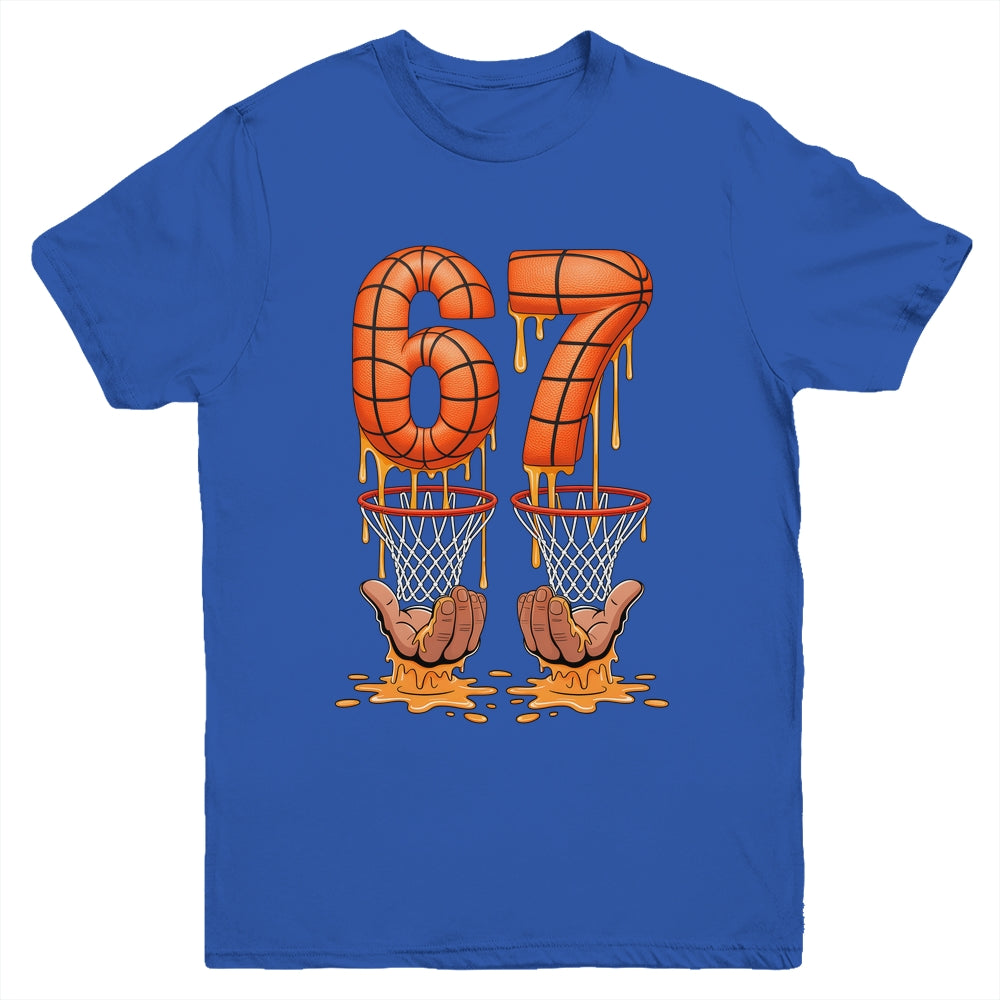 Basketball 67 Six Seven Funny Basketball Ice Cream Drip Boys Youth Shirt | teecentury