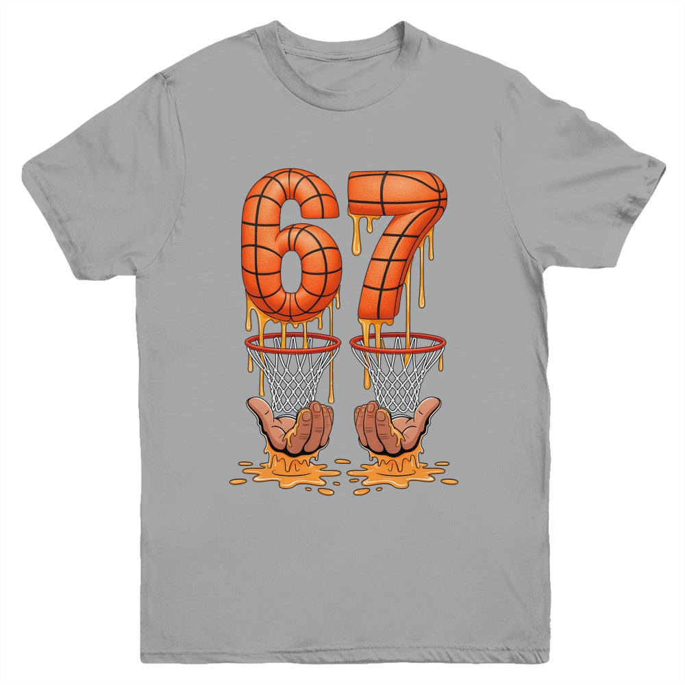 Basketball 67 Six Seven Funny Basketball Ice Cream Drip Boys Youth Shirt | teecentury
