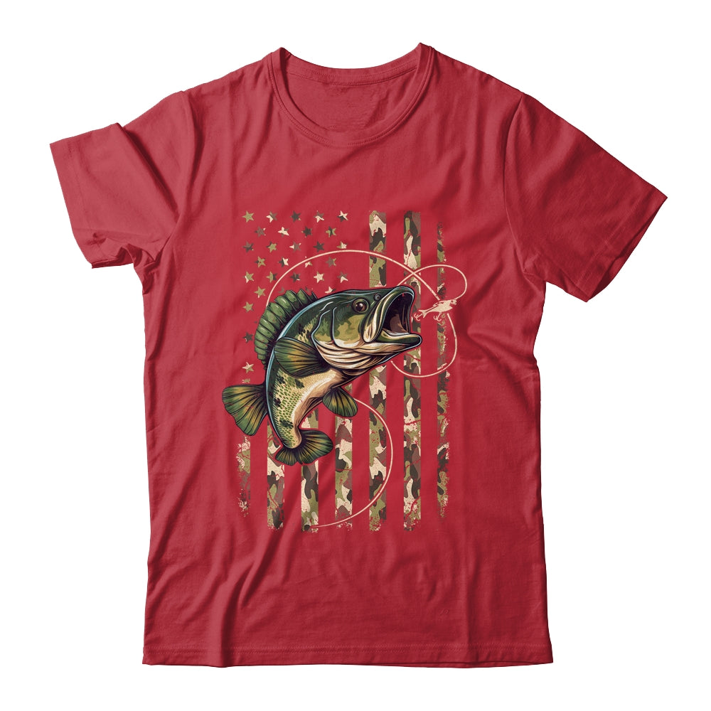Fishing Tshirt Camouflage USA Flag For Bass Fisherman Gifts TShirt Kids  Sweatshirt