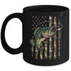 Bass Fish Fishing USA American Flag Camouflage Fisherman Mug | teecentury