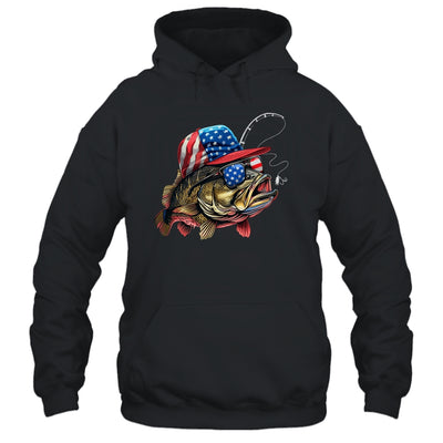 Bass Fish USA Flag Fishing 4th Of July Patriotic Fishing Shirt & Tank Top | teecentury