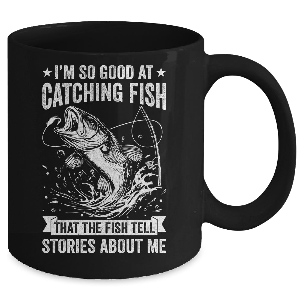 Bass Fishing Angler Funny Fisherman Catching Fish Mug | teecentury