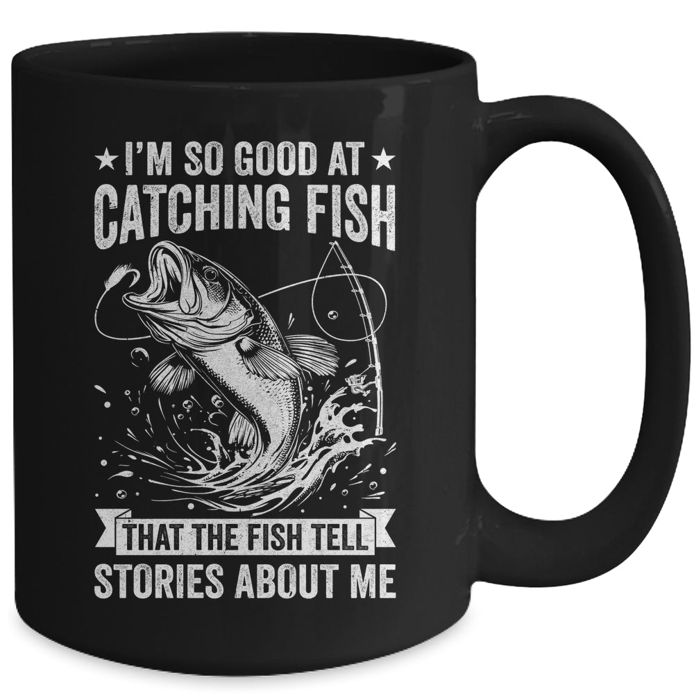 Bass Fishing Angler Funny Fisherman Catching Fish Mug | teecentury