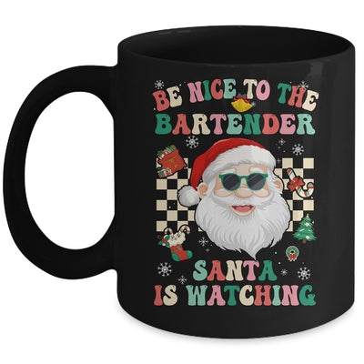 Be Nice To The Bartender Santa Christmas Xmas Groovy Mug | teecentury