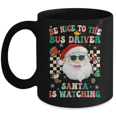 Be Nice To The Bus Driver Santa Christmas Xmas Groovy Mug | teecentury