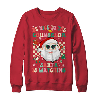 Be Nice To The Counselor Santa Christmas Xmas Groovy Shirt & Sweatshirt | teecentury